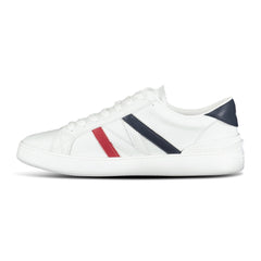 MONCLER MONACO LEATHER TRAINERS WHITE