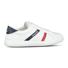 MONCLER MONACO LEATHER TRAINERS WHITE