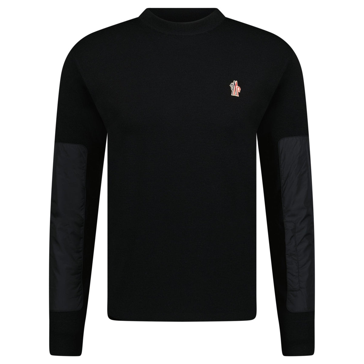 MONCLER CREW NECK KNIT SWEATSHIRT BLACK