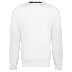 CP COMPANY DIAGONAL RAISED ARM LENS CREW NECK SWEATSHIRT WHITE