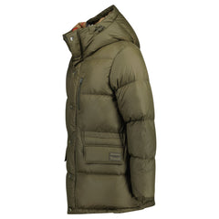 BURBERRY HAWORTH MID LENGTH PUFFER JACKET KHAKI GREEN
