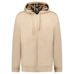 BURBERRY HOVE CHECK HOOD EMBROIDERY LOGO HOODIE BEIGE