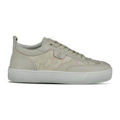 CHRISTIAN LOUBOUTIN HAPPY RUI LEATHER LOW TOP TRAINERS BEIGE
