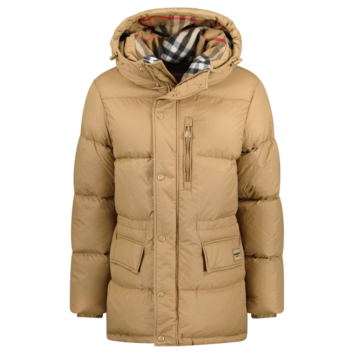 BURBERRY HAWORTH MID LENGTH PUFFER JACKET BEIGE