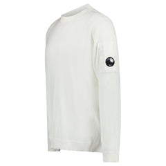 CP COMPANY KNITTED CREW NECK SWEATSHIRT IVORY