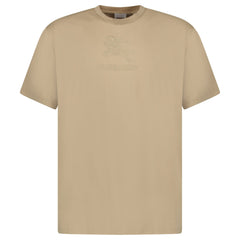 BURBERRY EMBROIDERED LOGO T-SHIRT BEIGE