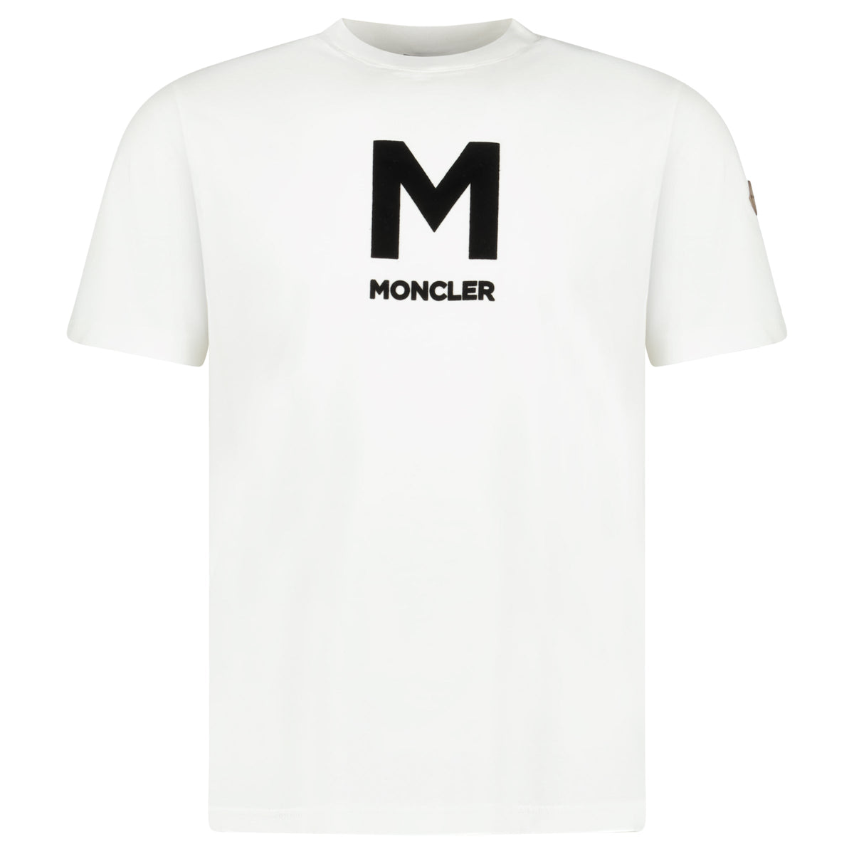 MONCLER VELVET M LOGO T-SHIRT WHITE