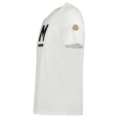 MONCLER VELVET M LOGO T-SHIRT WHITE