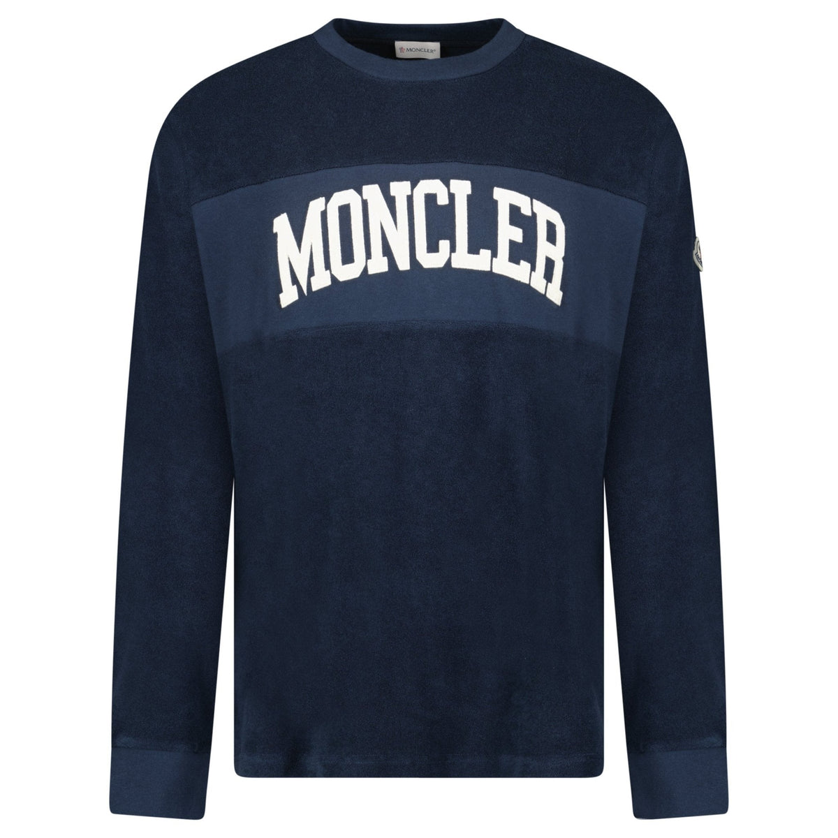 MONCLER EMBROIDERED LOGO SWEATSHIRT NAVY