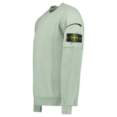 STONE ISLAND CREW NECK SWEATSHIRT GREEN
