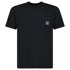 STONE ISLAND COMPASS POCKET LOGO CREWNECK T-SHIRT BLACK