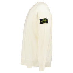STONE ISLAND KNITTED CREW NECK SWEATER CREAM
