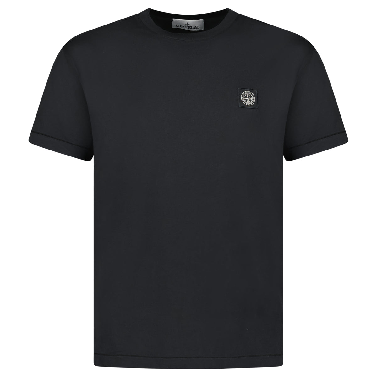 STONE ISLAND COMPASS LOGO CREWNECK T-SHIRT BLACK