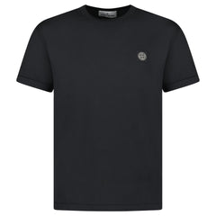 STONE ISLAND COMPASS LOGO CREWNECK T-SHIRT BLACK