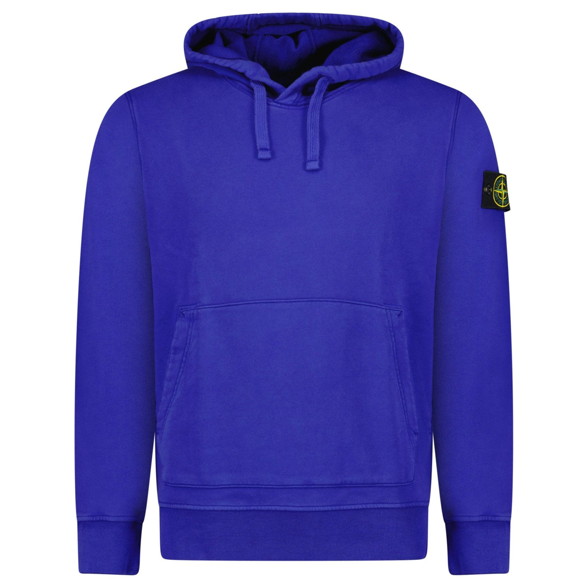 STONE ISLAND BADGE HOODED SWEATSHIRT BLUE