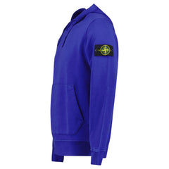 STONE ISLAND BADGE HOODED SWEATSHIRT BLUE