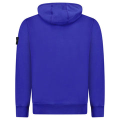 STONE ISLAND BADGE HOODED SWEATSHIRT BLUE