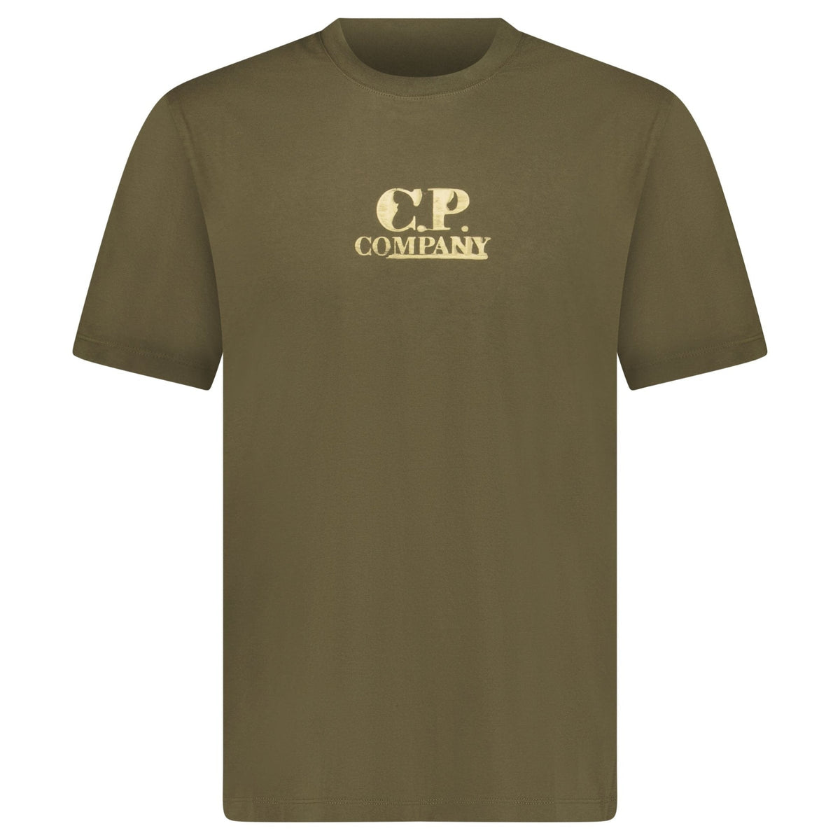 CP COMPANY 30/1 JERSEY GRAPHIC LOGO T-SHIRT KHAKI
