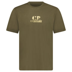 CP COMPANY 30/1 JERSEY GRAPHIC LOGO T-SHIRT KHAKI