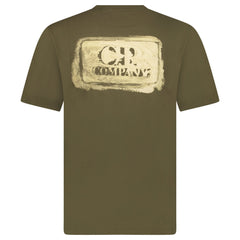 CP COMPANY 30/1 JERSEY GRAPHIC LOGO T-SHIRT KHAKI