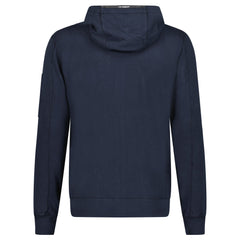 CP COMPANY LIGHT FLEECE LENS ZIP HOODIE NAVY BLUE