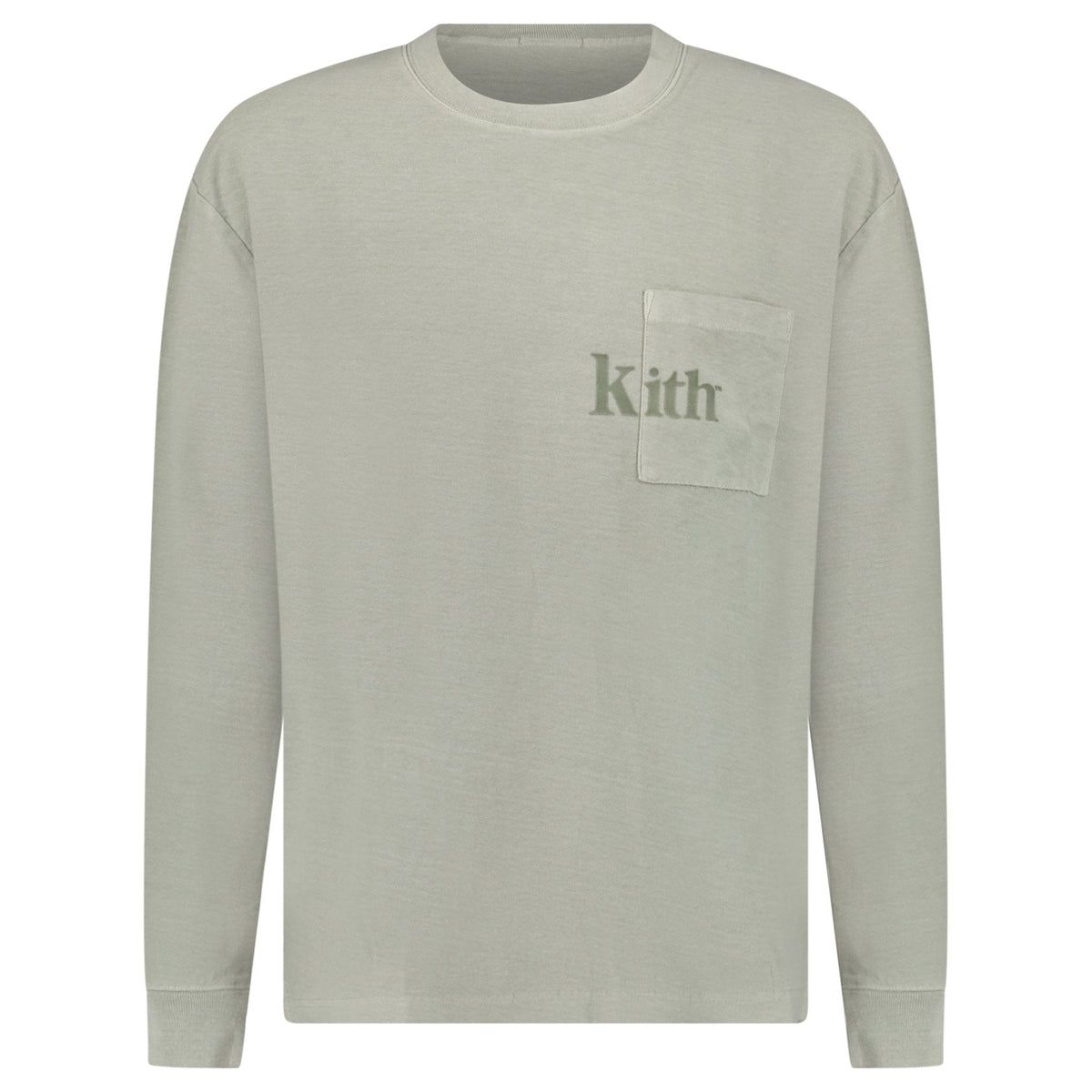 KITH LOGO LONG SLEEVE T-SHIRT HAZE GREEN