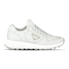PRADA TRIANGLE LOGO RE-NYLON TRAINERS GREY/WHITE