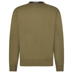 CP COMPANY LENS DIAGONAL RAISED FLEECE OLIVE GREEN