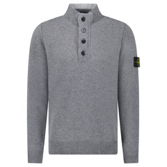 STONE ISLAND GREY HALF ZIP LAMBSWOOL JUMPER