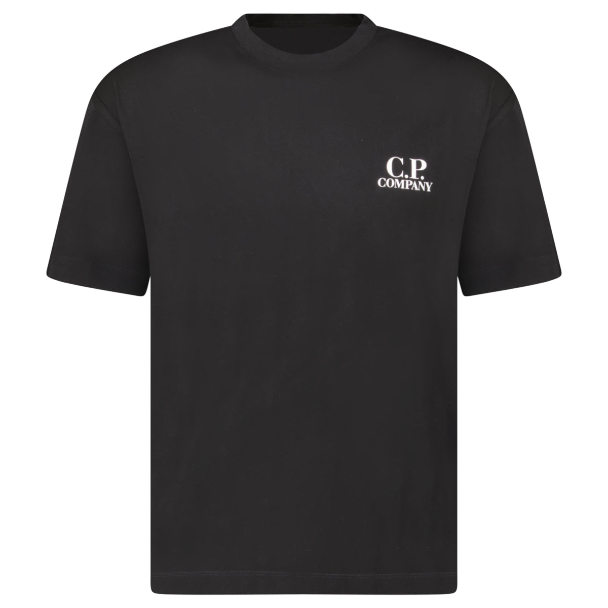 CP COMPANY LOGO PRINT T SHIRT BLACK