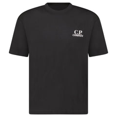 CP COMPANY LOGO PRINT T SHIRT BLACK