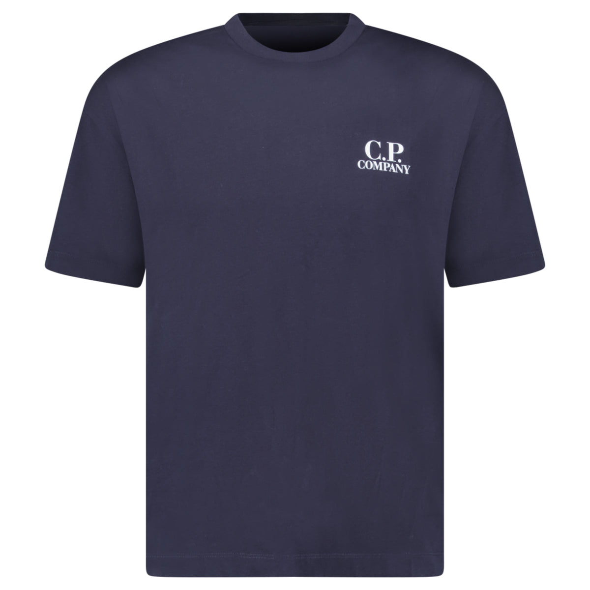 CP COMPANY LOGO PRINT T SHIRT NAVY BLUE