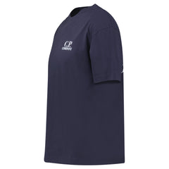 CP COMPANY LOGO PRINT T SHIRT NAVY BLUE