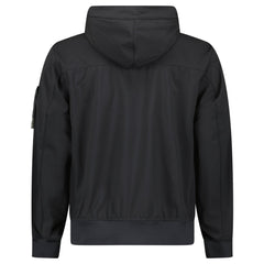 STONE ISLAND SOFT-SHELL HOODED JACKET BLACK