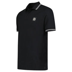 STONE ISLAND STRIPE COLLAR POLO T-SHIRT SLIM FIT BLACK