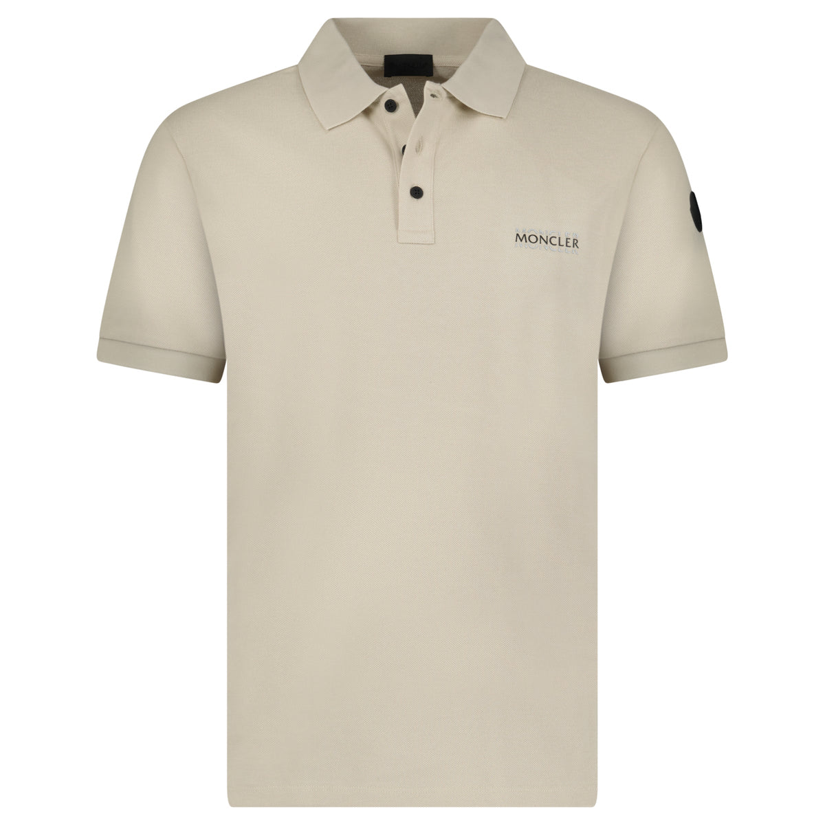 MONCLER SHORT SLEEVE POLO SHIRT BEIGE