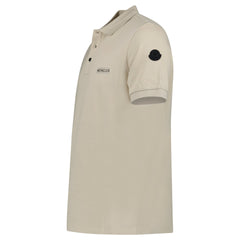 MONCLER SHORT SLEEVE POLO SHIRT BEIGE