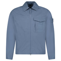 STONE ISLAND GHOST ZIP UP OVERSHIRT SLATE BLUE