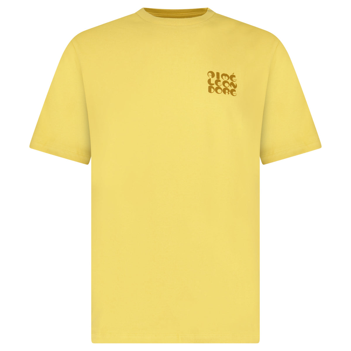 AIMÉ LEON DORE STACKED LOGO T-SHIRT OCHRE