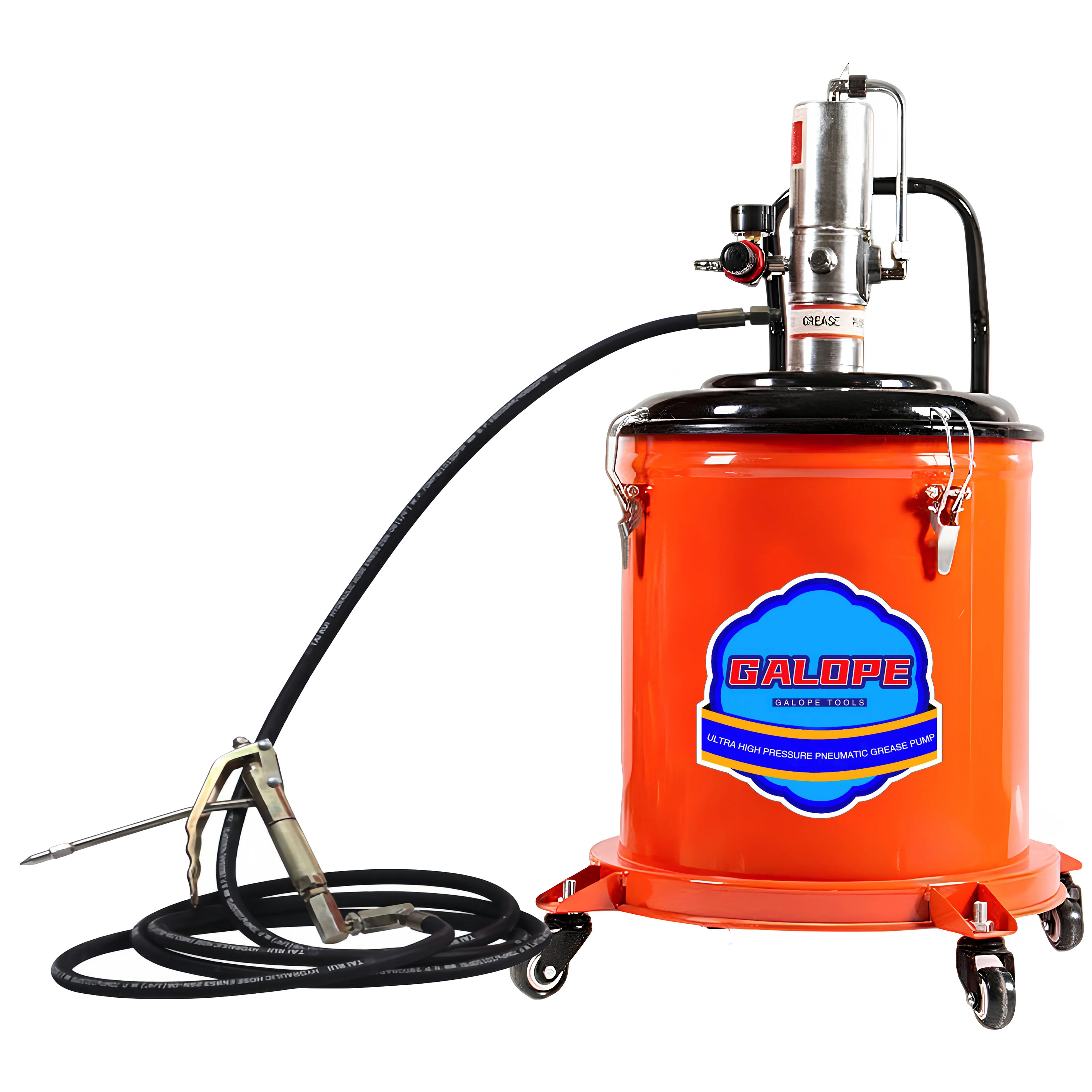 Air Operated Greaser Pneumatic 50:1 Pressure Ratio High Pressure Grease Bucket Pump Dispenser 12L 45 Liter Pneumatic Grease Pump