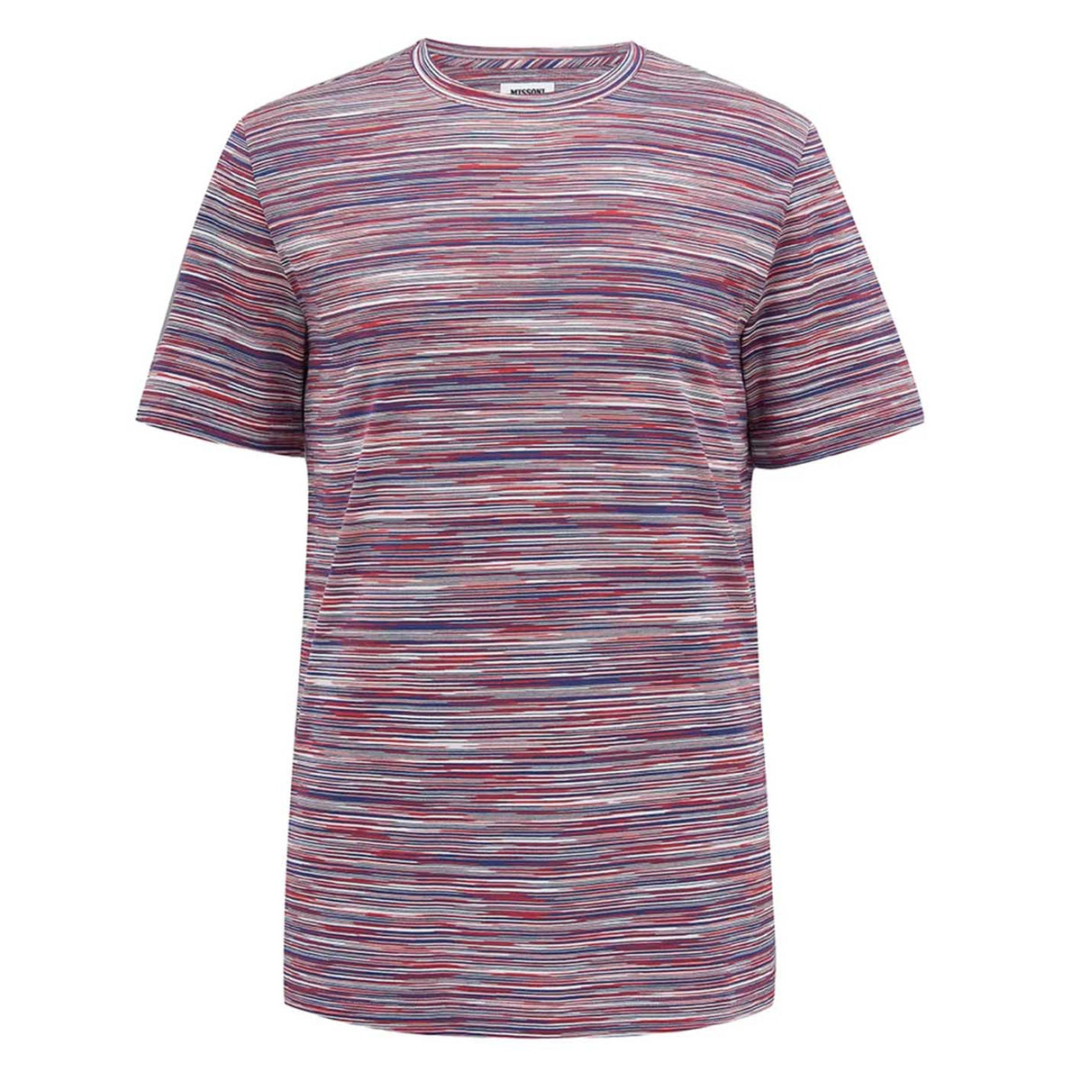 MISSONI DISTORTED STRIPE COTTON T-SHIRT RED