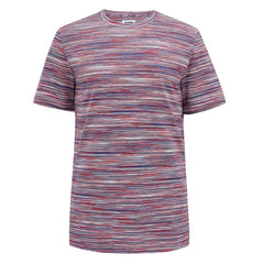 MISSONI DISTORTED STRIPE COTTON T-SHIRT RED