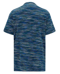 MISSONI DISTORTED STRIPE COTTON T-SHIRT BLUE