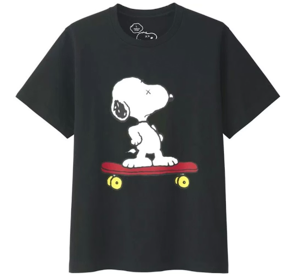 KAWS x Uniqlo x Peanuts Snoopy Skateboarding Tee (Black)