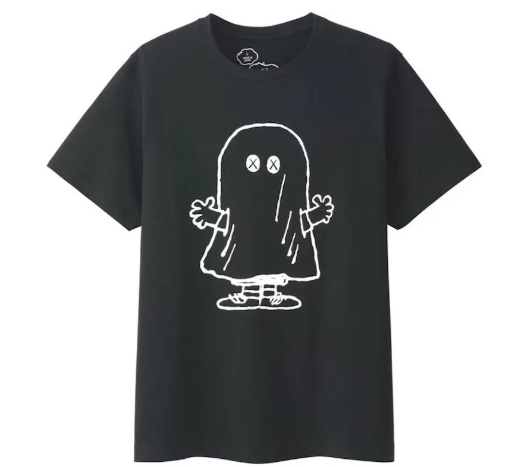 KAWS x Uniqlo x Peanuts Ghost Tee Black (WORN)