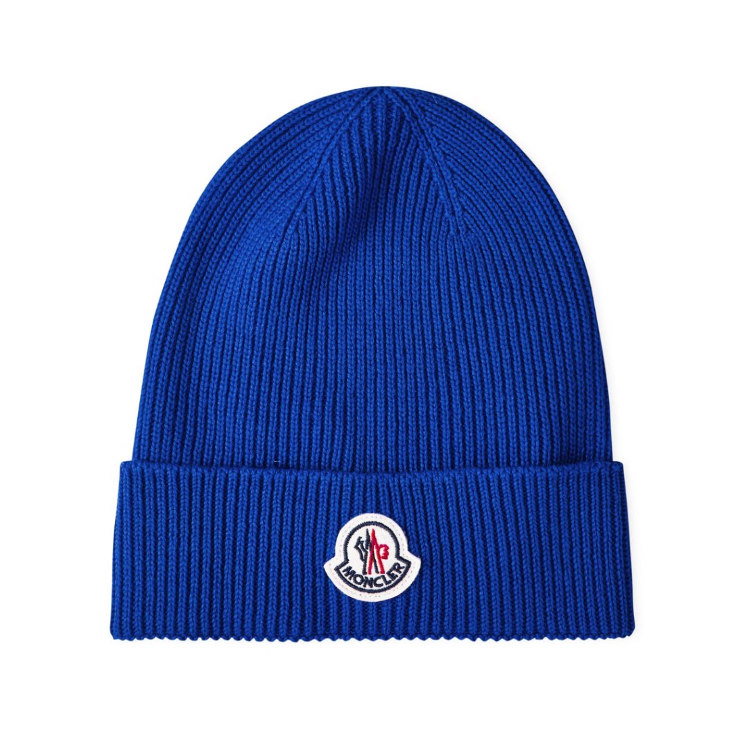 MONCLER BEANIE HAT BLUE