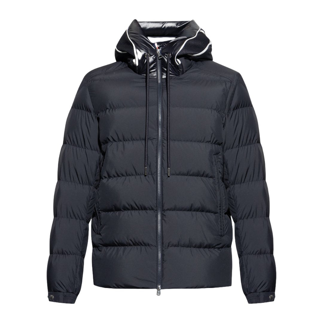 MONCLER CADERE HOODED FEATHER DOWN JACKET NAVY BLUE