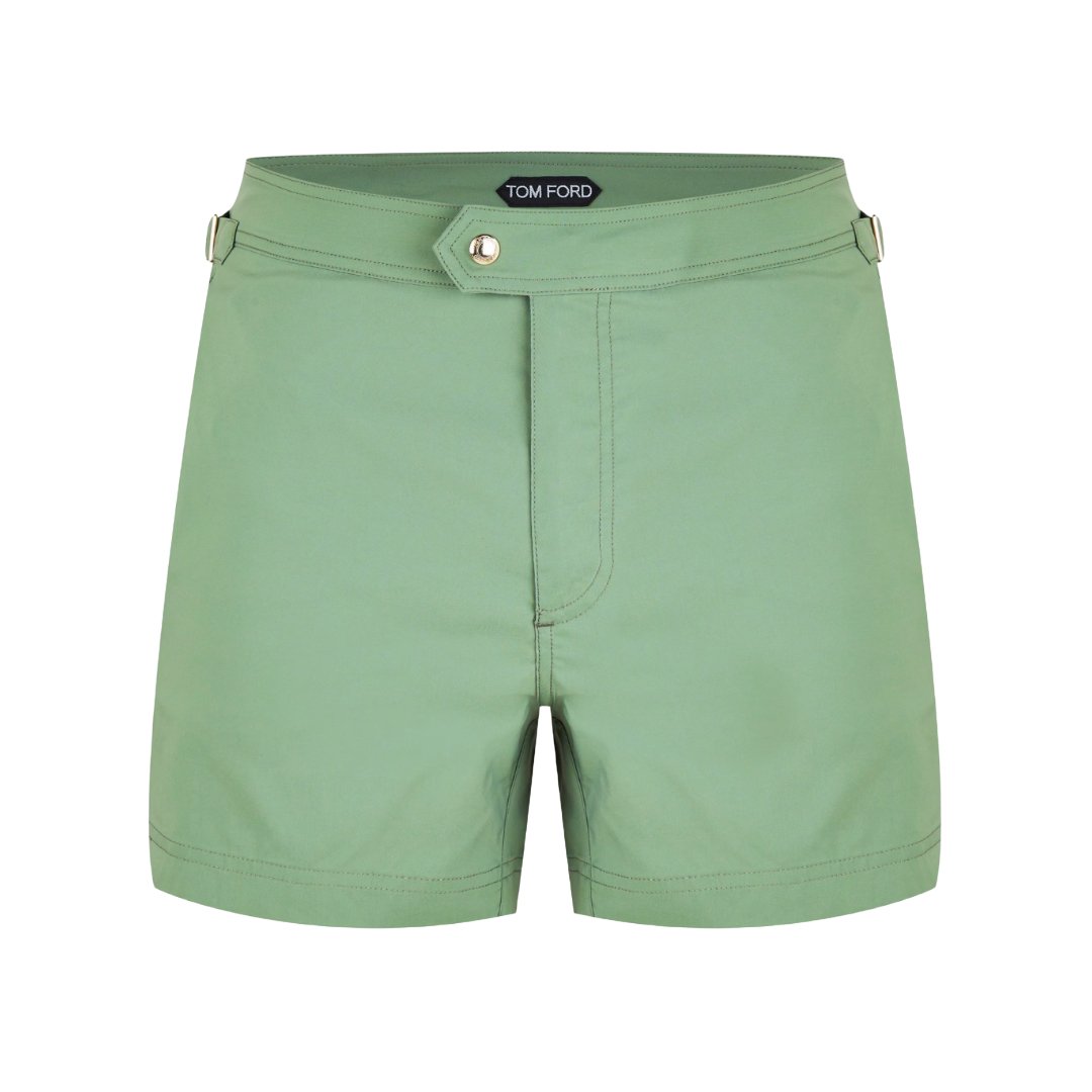 TOM FORD POPLIN SWIM SHORTS GREEN