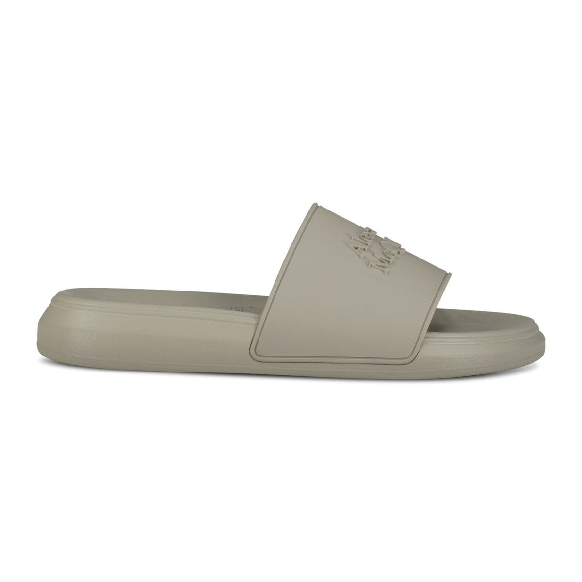 ALEXANDER MCQUEEN Logo Embedded Rubber Slides Grey