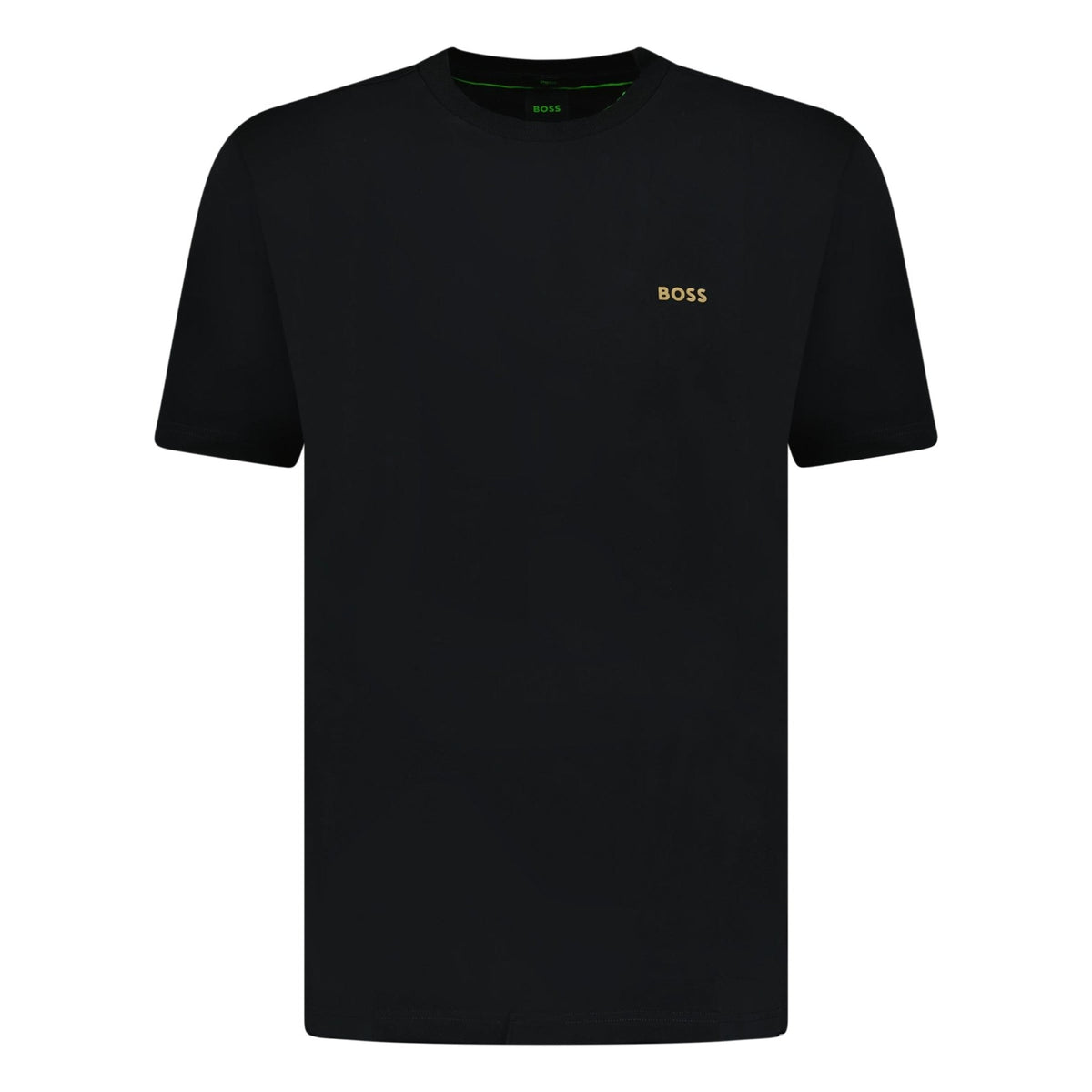 BOSS ACTIVE GOLD LOGO-PRINT T-SHIRT BLACK
